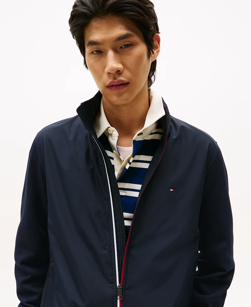 Tommy Hilfiger Men's Relaxed Fit Mixed Media Harrington Jacket