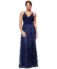 Xscape Flower-Skirt Gown