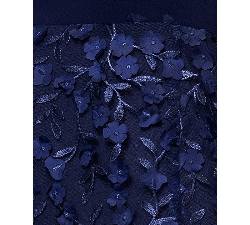 Xscape Flower-Skirt Gown