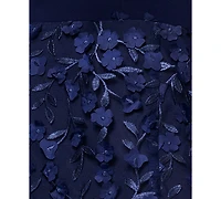 Xscape Flower-Skirt Gown