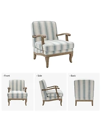 Rinaldo Farmhouse Armchair with Solid Wood Armrests