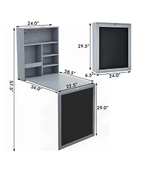 Convertible Wall Mounted Table with A Chalkboard