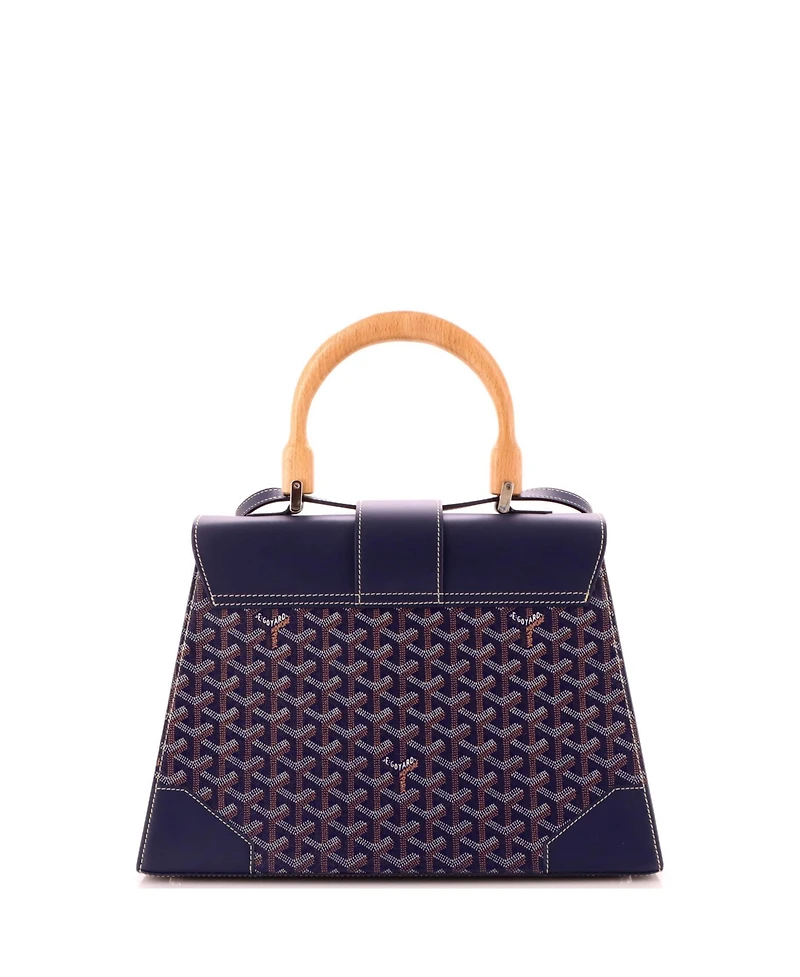 Pre-Owned Goyard Mm Saigon Top Handle Bag Coated Canvas with Leather