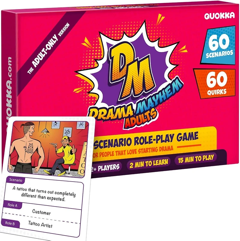 Quokka Family Board Games - Improv Card Game - Roleplay Games for Family Night - Fun Board Game for Kids and Adults