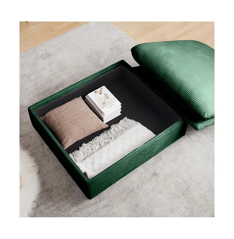 Corduroy Fabric Ottoman Footrest Comfortable, Durable, and Versatile for Living Room or Bedroom-The Pop Home