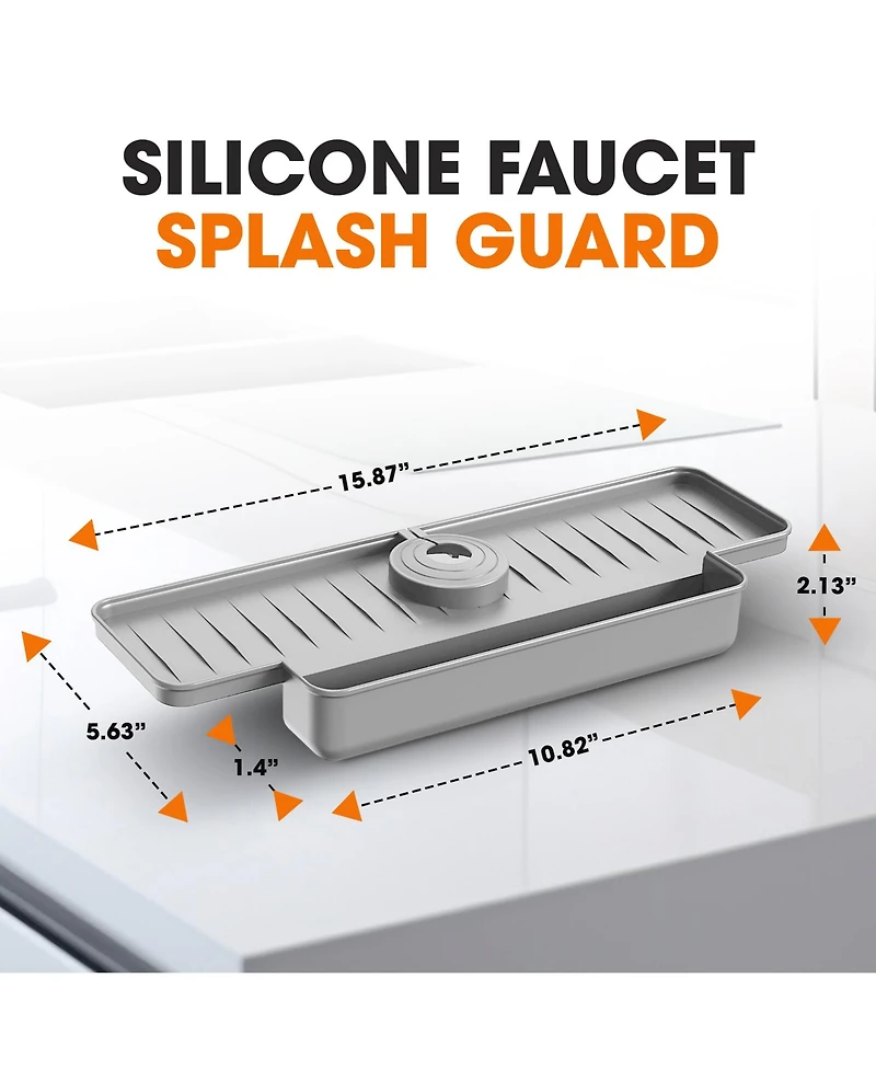 Cheer Collection Silicone Faucet Draining Mat with Soap Holder