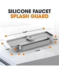 Cheer Collection Silicone Faucet Draining Mat with Soap Holder