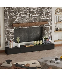 Retractable Tv Stand with 4 Drawers, Entertainment Center and Media Console
