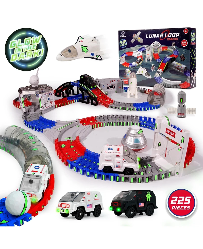 Usa Toyz Lunar Loop Nasa Space Tracks Playset 225 Pieces