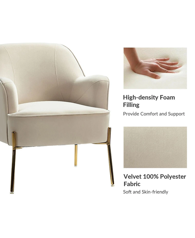 Barbara Wooden Arm Chair with Metal Legs