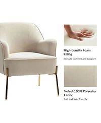 Barbara Wooden Arm Chair with Metal Legs
