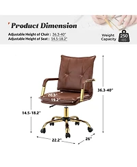 Modern Home Office Desk Chair with Golden Legs