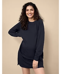 Motherhood Maternity Long Sleeve With Side Slits Scuba Raglan Top