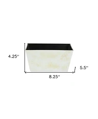 Weather-Resistant Rectangular Plastic Planter for Outdoor and Indoor Use