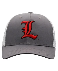 Top of the World Men's Gray/White Louisville Cardinals Victory Baseline Trucker Adjustable Hat