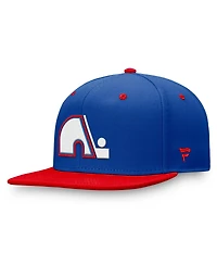 Fanatics Men's Blue/Red Quebec Nordiques Heritage Retro Fitted Hat