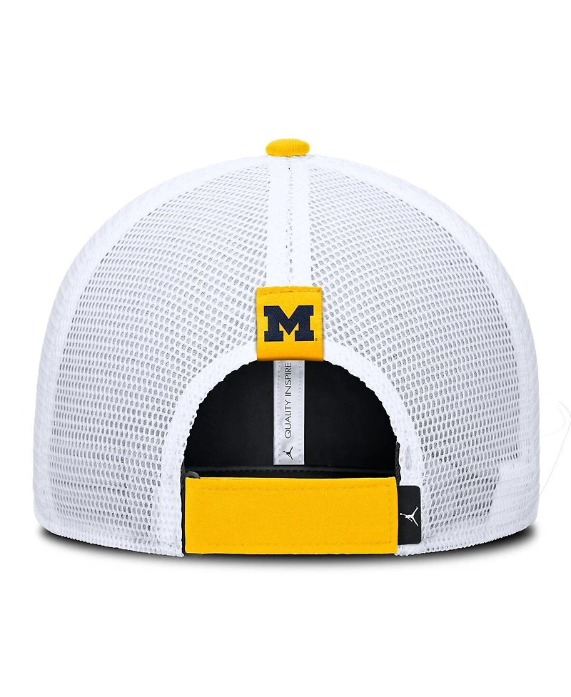 Jordan Men's Maize/White Michigan Wolverines Rise Adjustable Trucker Hat