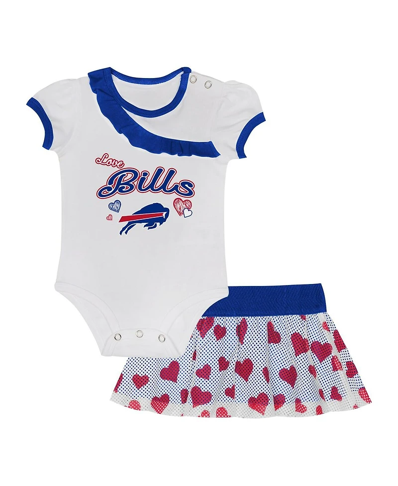 Outerstuff Baby Boys and Girls 3-Pack Buffalo Bills Love My Team Bodysuit and Skirt Set