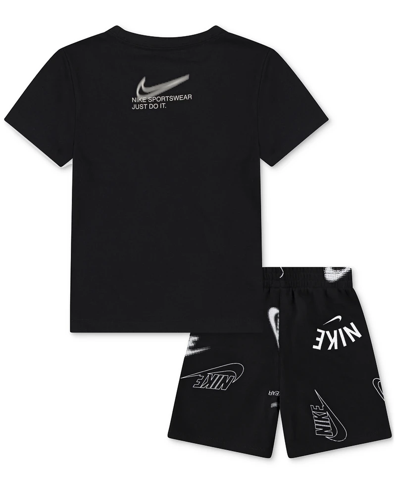 Nike Little Kids Club Brand Energy T-Shirt & Shorts, 2 Piece Set