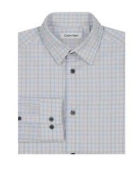 Calvin Klein Big Boys Long Sleeve Stretch Multi Plaid Shirt