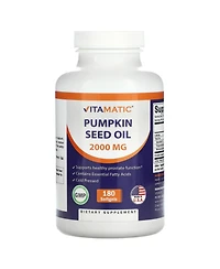 Vitamatic Pumpkin Seed Oil 2000mg Softgel Capsules per Serving - 180 Softgels
