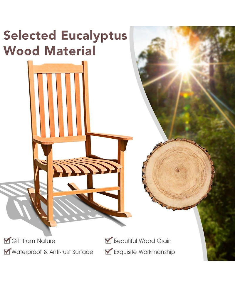 Outdoor Rocking Chair Single Rocker for Patio Deck