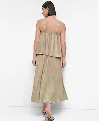 Dkny Women's Crushed Crease Smocked Sleeveless Top