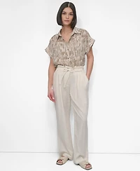 Dkny Women's Tie-Front Wide-Leg Pants
