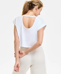 Id Ideology Women's Cotton Solid-Color Washed Sleeveless Top