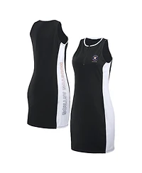 Wear by Erin Andrews Women's Black Houston Astros Color Block Quarter-Zip Sleeveless Dress