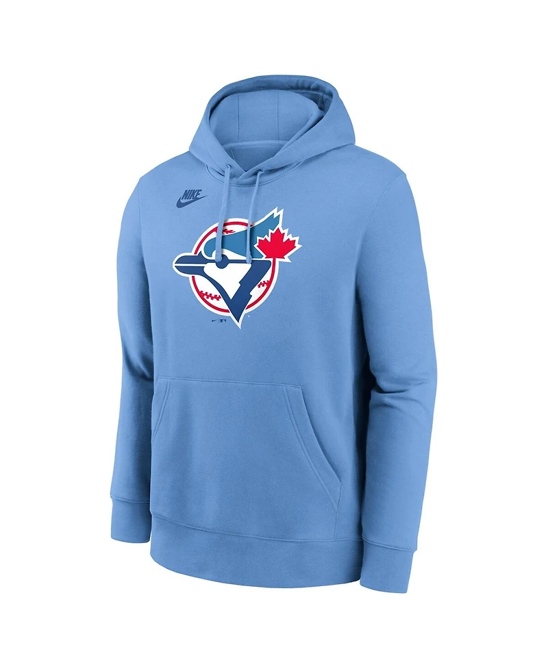 Nike Men's Powder Blue Toronto Jays Cooperstown Collection Logo Club Pullover Hoodie