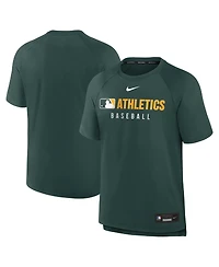 Nike Men's Green Athletics Authentic Collection Pregame Raglan Performance T-Shirt