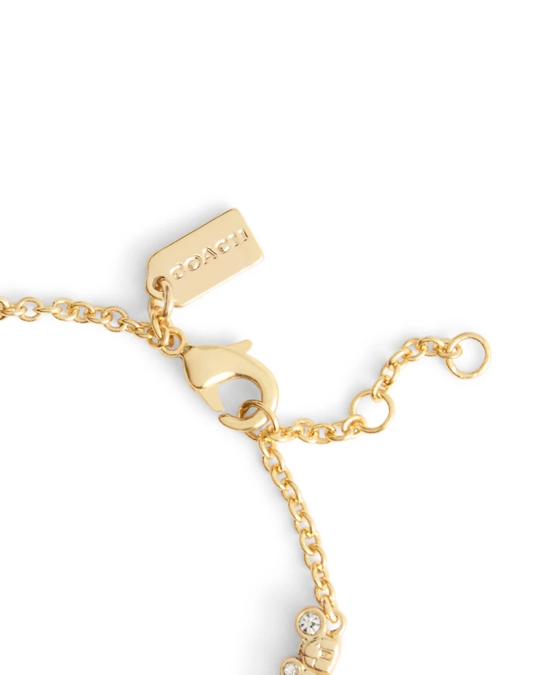 Coach Signature Faux Cultivated Pearl Tea Rose Bracelet