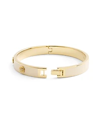 Coach Signature Faux Stone Tea Rose Enamel Bangle Boxed Bracelet