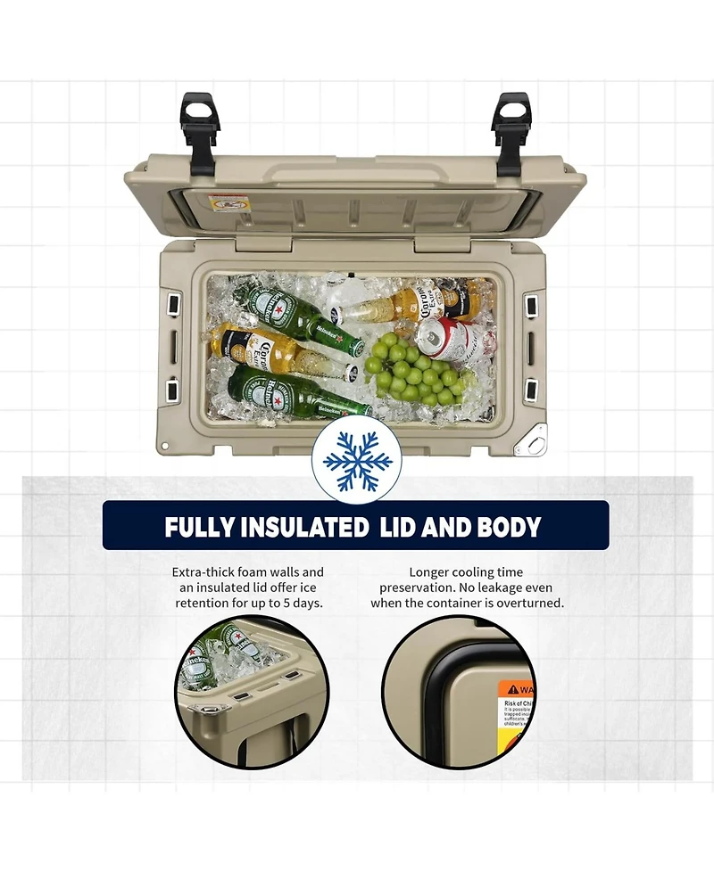 EchoSmile 35 Quart Rotomolded Cooler, Built to Stand up The Rigors of Journey