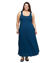 24seven Comfort Apparel Plus Sleeveless Tank Maxi Dress with Pockets