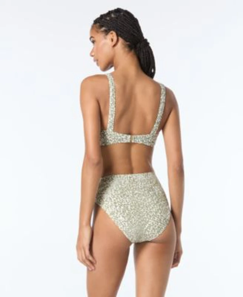 Michael Michael Kors Womens U Neck Bikini Top High Waist Bottoms