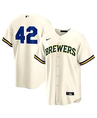 Nike Men's Cream Milwaukee Brewers Home 2025 Jackie Robinson Day Replica Jersey