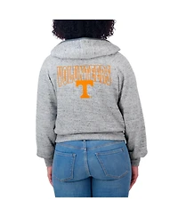 Wear by Erin Andrews Women's Heather Gray Tennessee Volunteers Speckle Double-Hit Raglan Full-Zip Hoodie