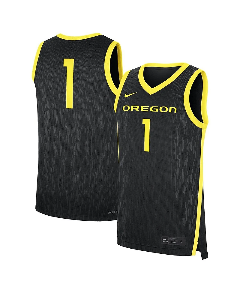 Nike Men's 1 Black Oregon Ducks Alternate Replica Jersey