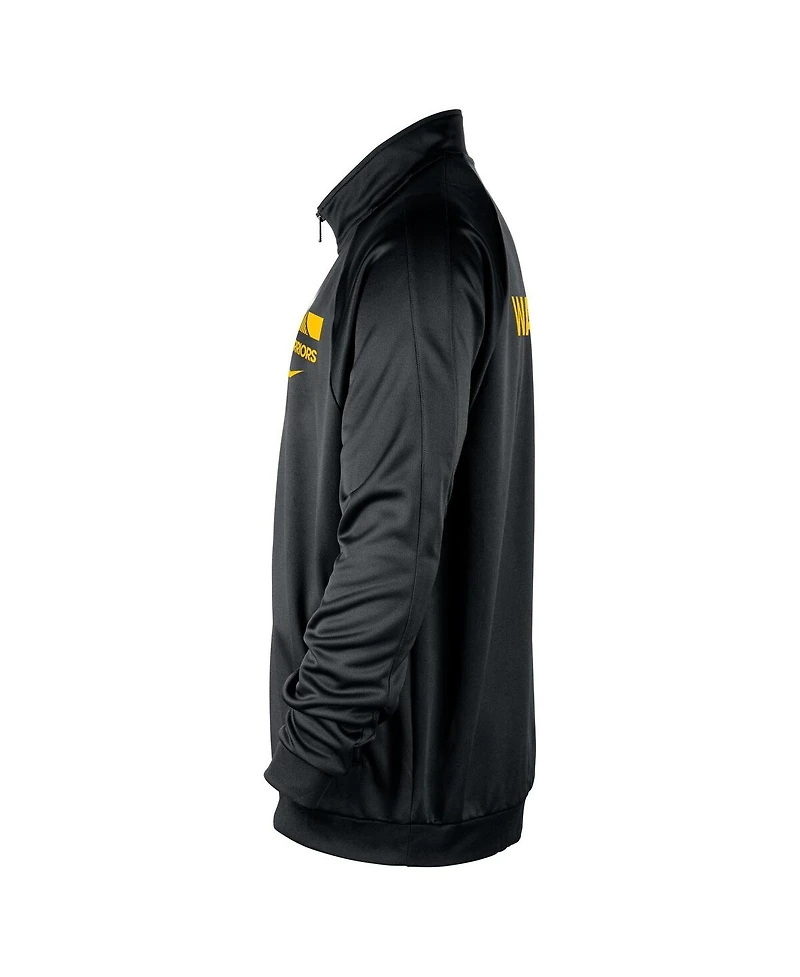 Nike Men's Black Golden State Warriors Courtside Pique Club Full-Zip Track Jacket