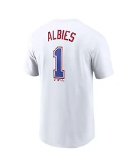 Nike Men's Ozzie Albies White Atlanta Braves 2024 City Connect Fuse Name Number T-Shirt