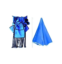 Foldable Camping Chair Outdoor Portable Picnic Double Chair with Umbrella Folding Beach Chair Backpacking Blue