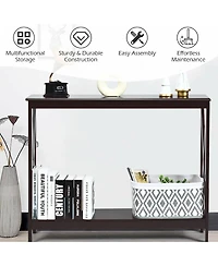 2-Tier Console X-Design Sofa Side Accent Table