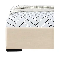 Faux Leather Bed Frame with Upholstered Headboard – Solid & Manufactured Wood