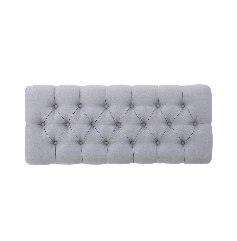 Tufted Ottoman Bench with Diamond Stitching and Elegant Half-Circle Legs for Classic Modern Interiors-The Pop Home