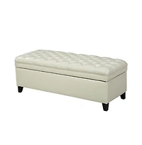 Pu Leather Storage Bench Classic Tufted Ottoman Multifunctional Bedroom and Living Room Bench-The Pop Home