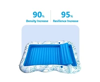 Inflatable Lounger Float Pool Floating Bed Backrest Floating Raft Drink Holder 85" x 63" Blue