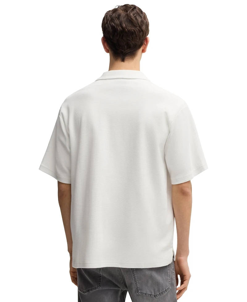 Boss by Hugo Men's Waffle Cotton Relaxed-Fit Shirt