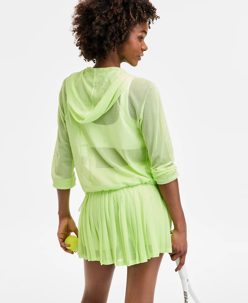Id Ideology Women's Mesh Relaxed Full-Zip Hoodie, Exclusively at Macy's